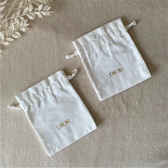 2 Dior Cotton Mini Pouches / dust bag - NEW - Picture 2 of 4